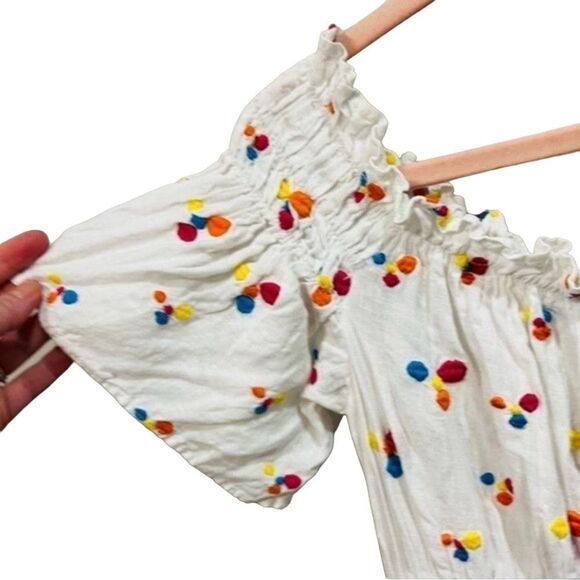 All things mochi nana off the shoulder embroidered linen maxi dress size small S - Picture 11 of 12